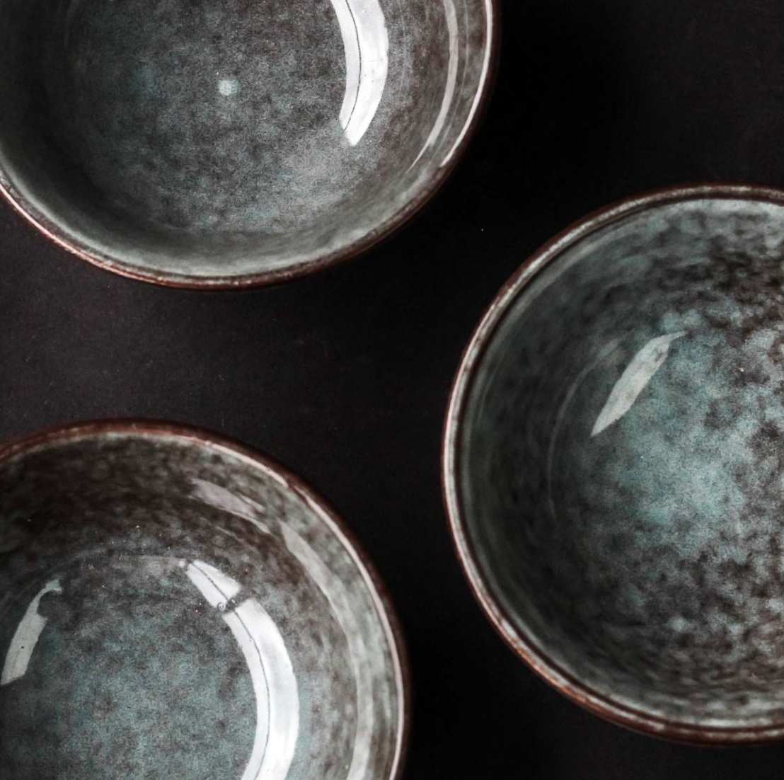 Dark Rimmed Dipping Bowl
