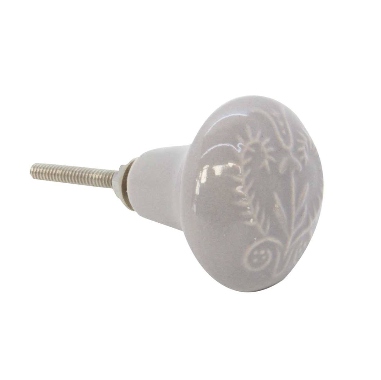 Dove Grey Embossed Design Door Knob