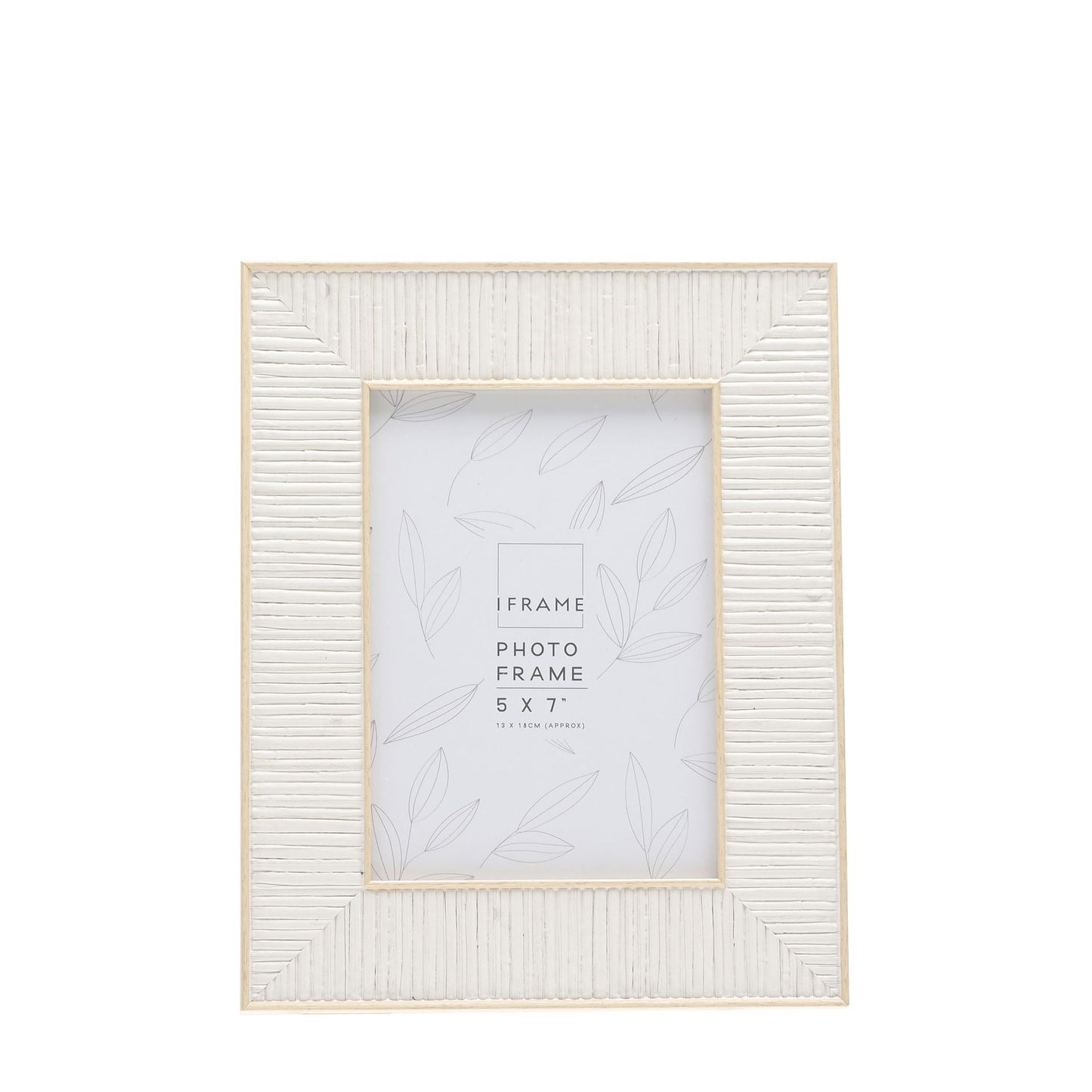 "6 x 8" White Rattan Photo Frame