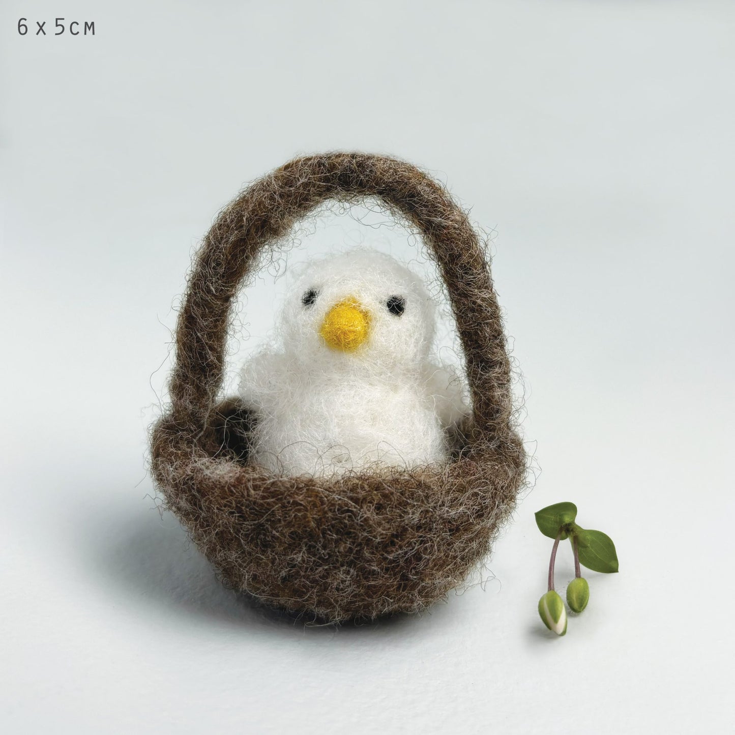 Felted Fluffy Chick In Nest