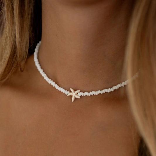 Tidepool Star Necklace, Beaded Necklace