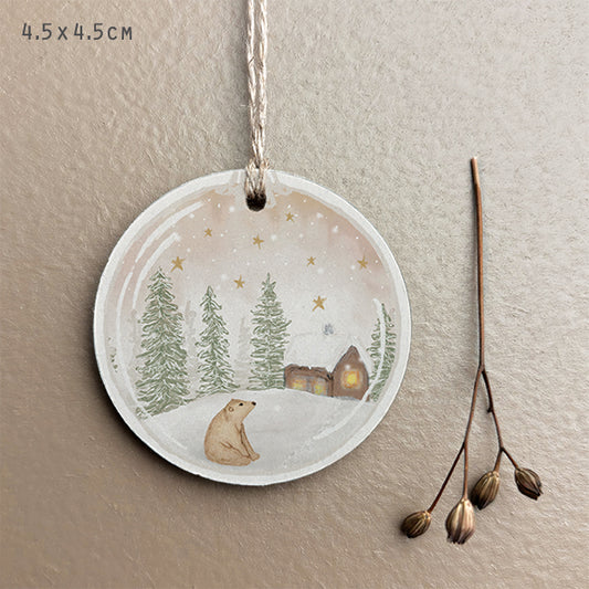 Bear & Cottage Woodland Tag