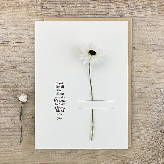 Thanks For All The Things Dried Flower Card