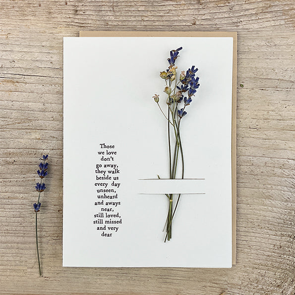 Those We Love Don’t Go Away Dried Flower Card