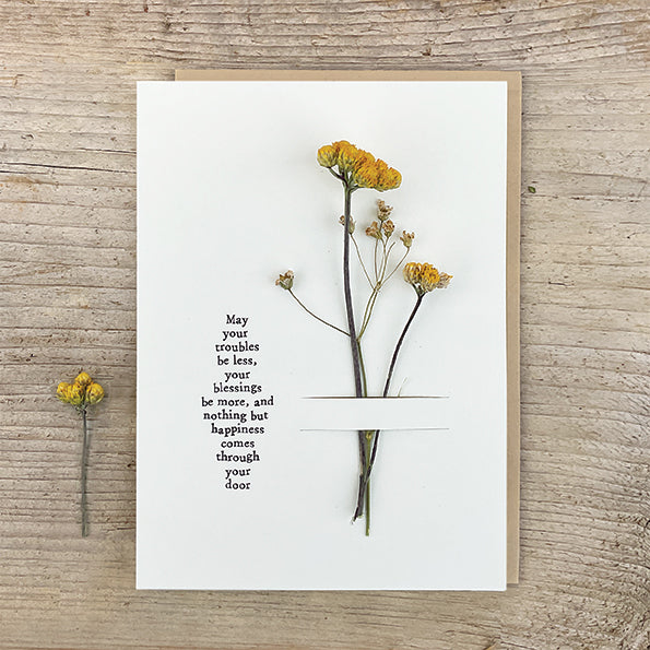 May Your Troubles Dried Flower Card