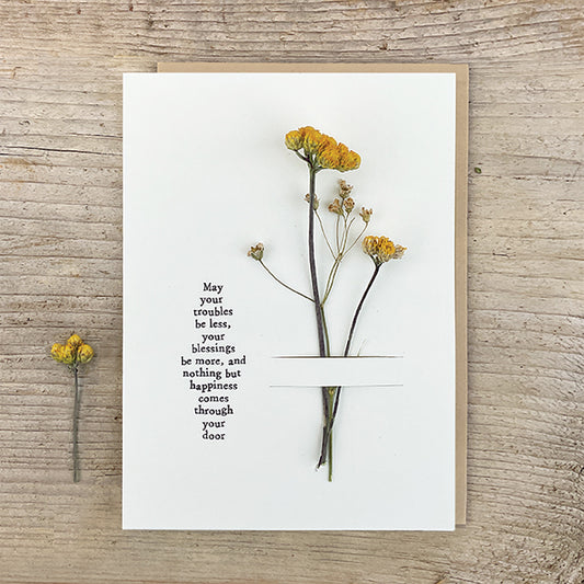 May Your Troubles Dried Flower Card