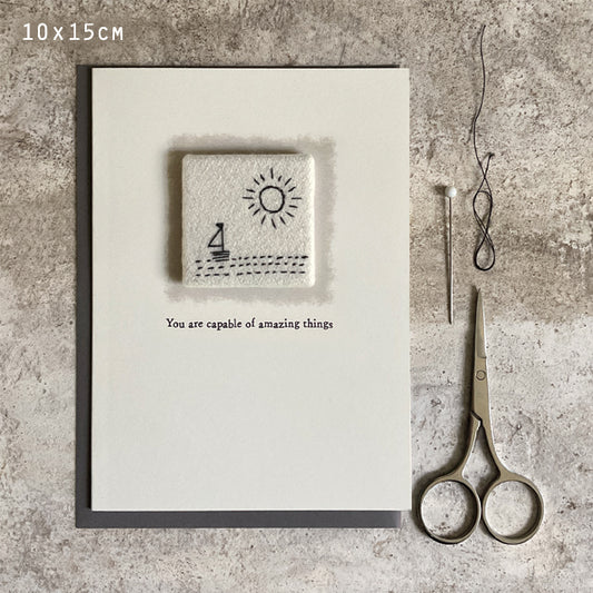 Amazing Things Embroidered Card