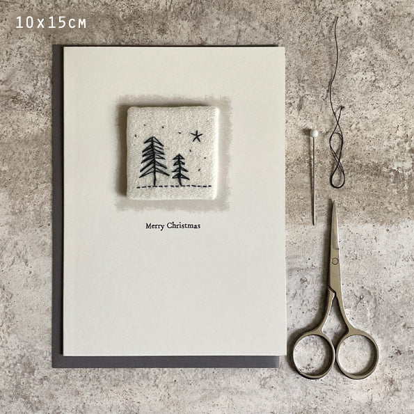 Merry Christmas Embroidered Card