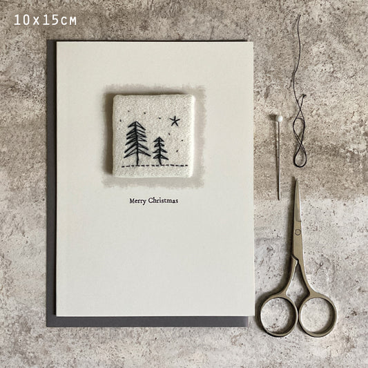 Merry Christmas Embroidered Card
