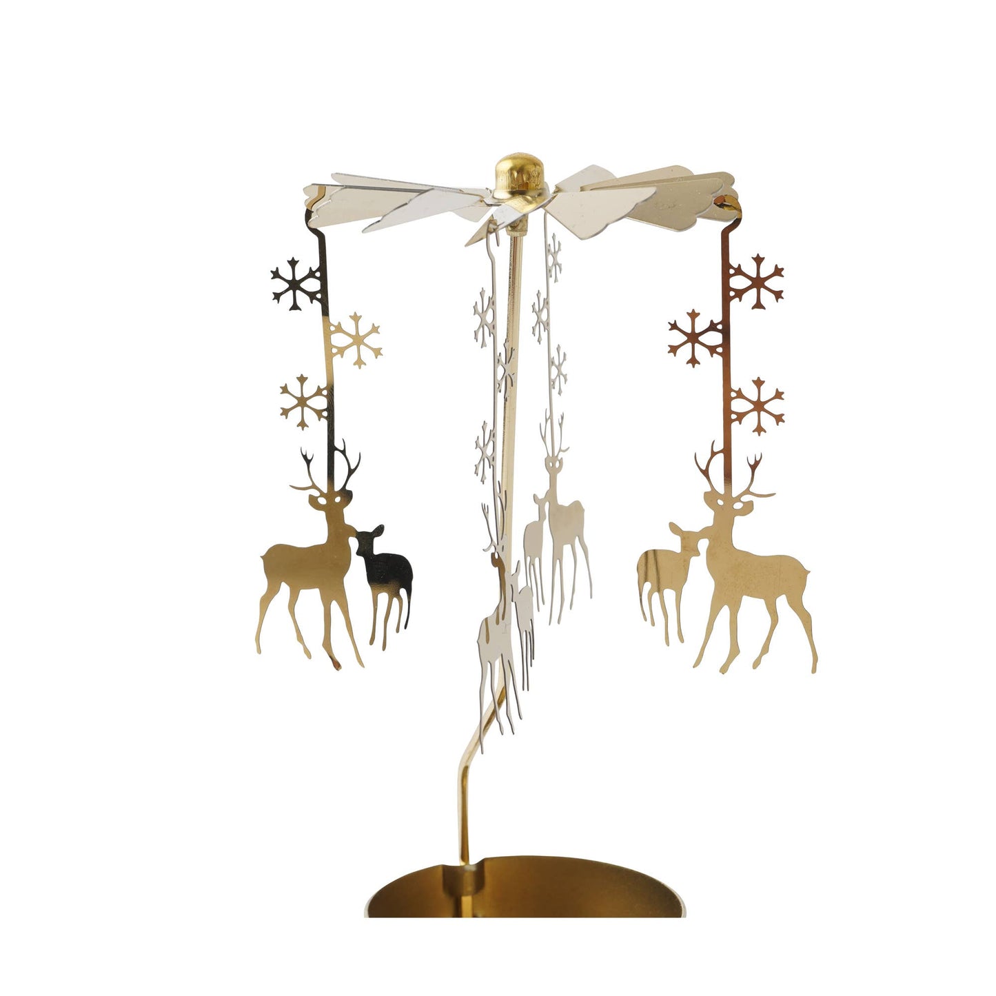 Gold Christmas Reindeer Tealight Spinner