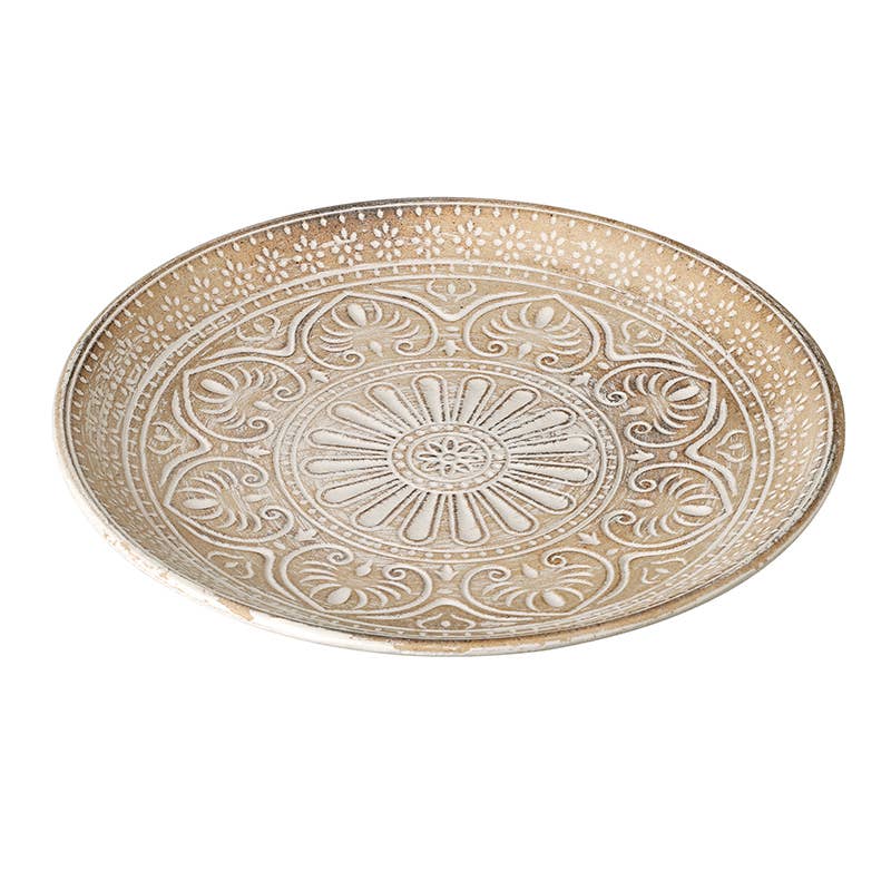Wooden Large Patterned Plate