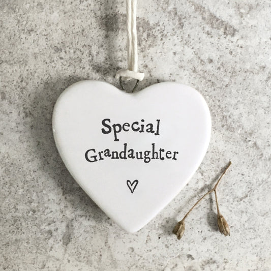 Special Grandaughter Porcelain Heart