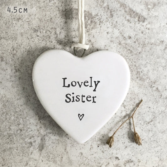 Lovely Sister Porcelain Heart