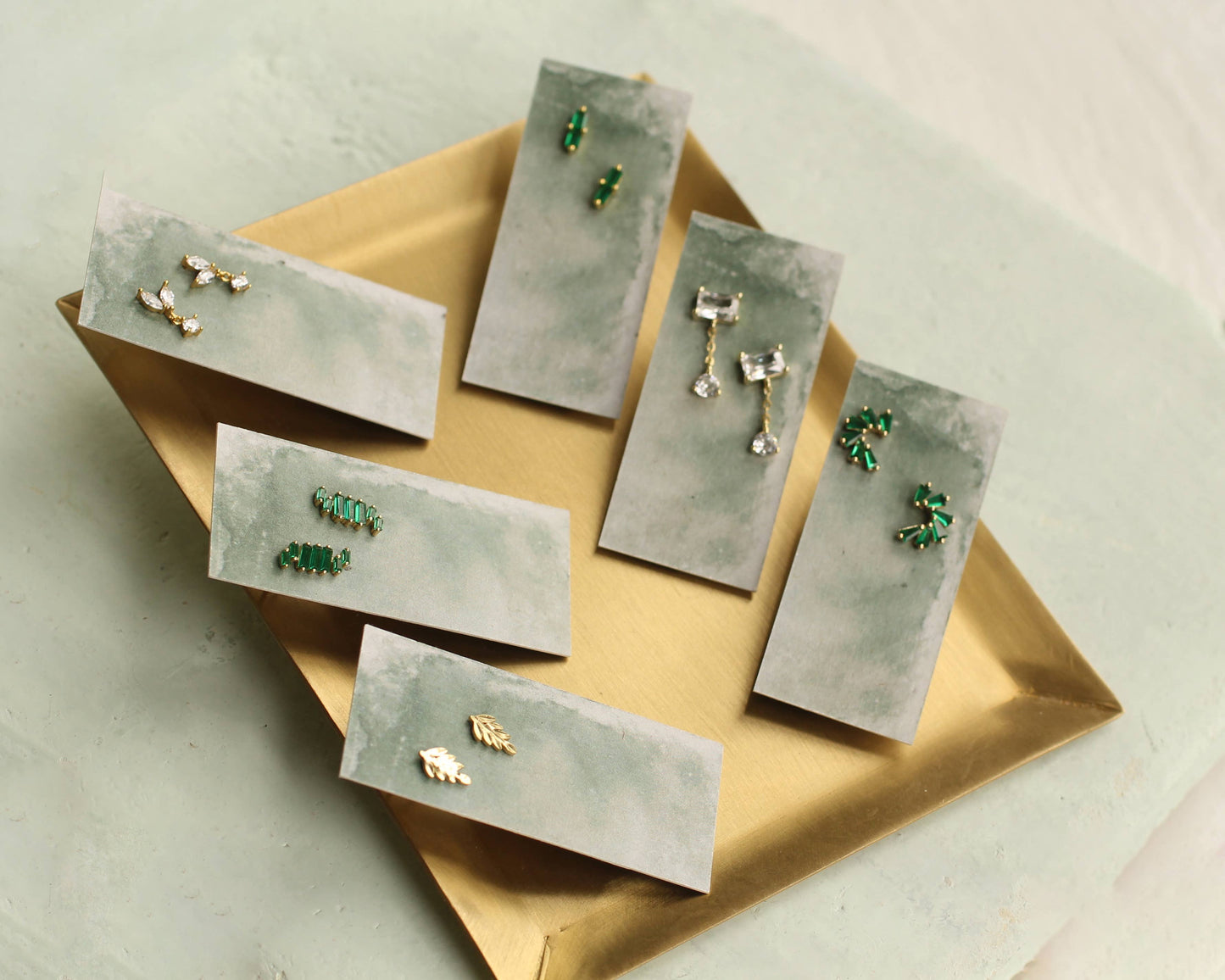 Art Deco Crystal Moon Earrings
