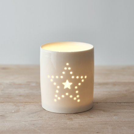 Dotted Star Candle Holder 8cm