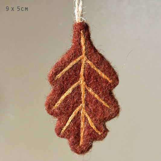 Oak Felted Autumn Hanging Leaf