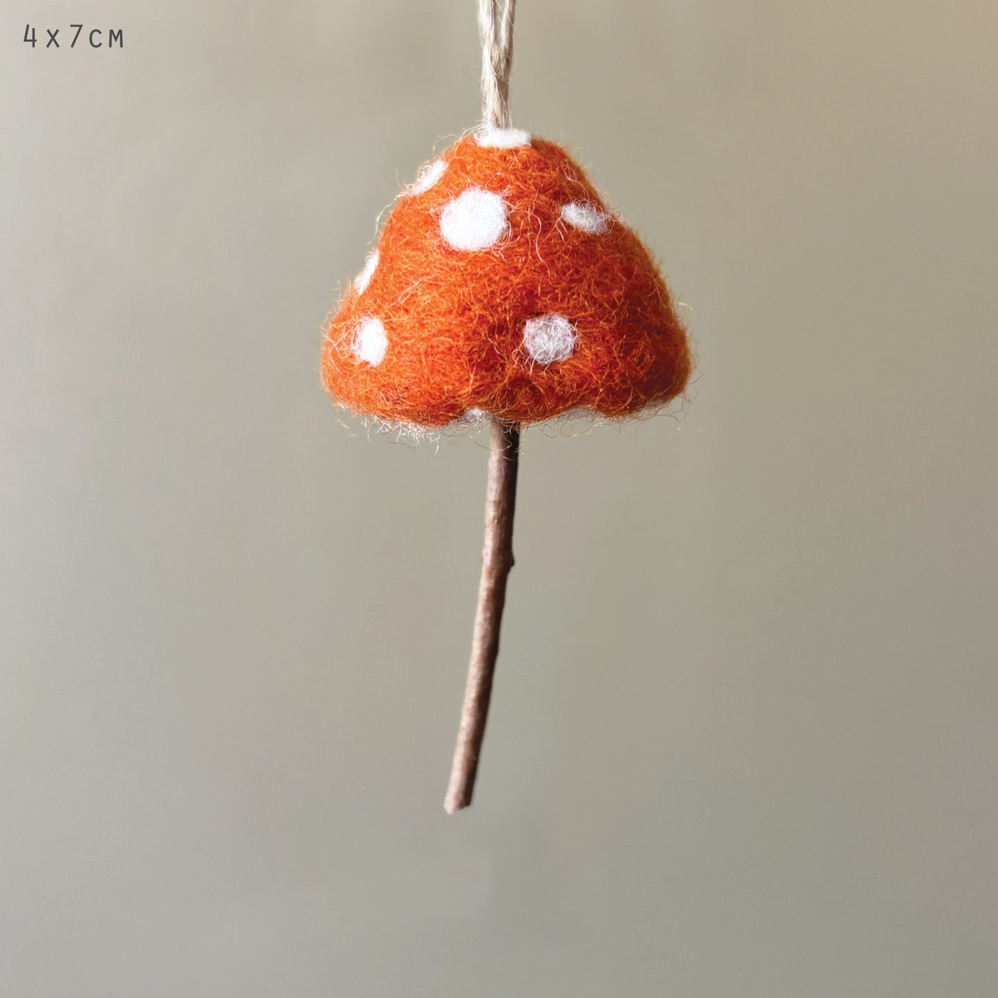 Orange Needle Felt Mushroom