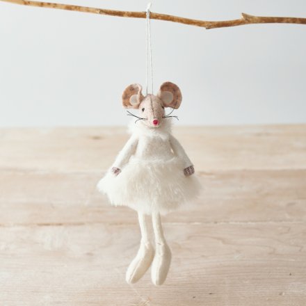 Hanging White Dress Mouse