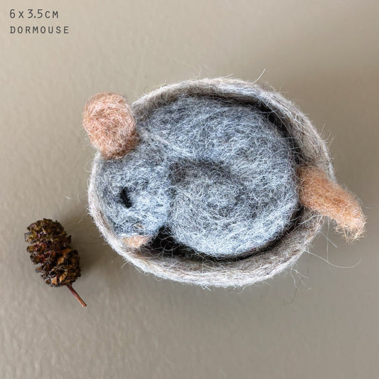 Needle Felted Sleeping Dormouse