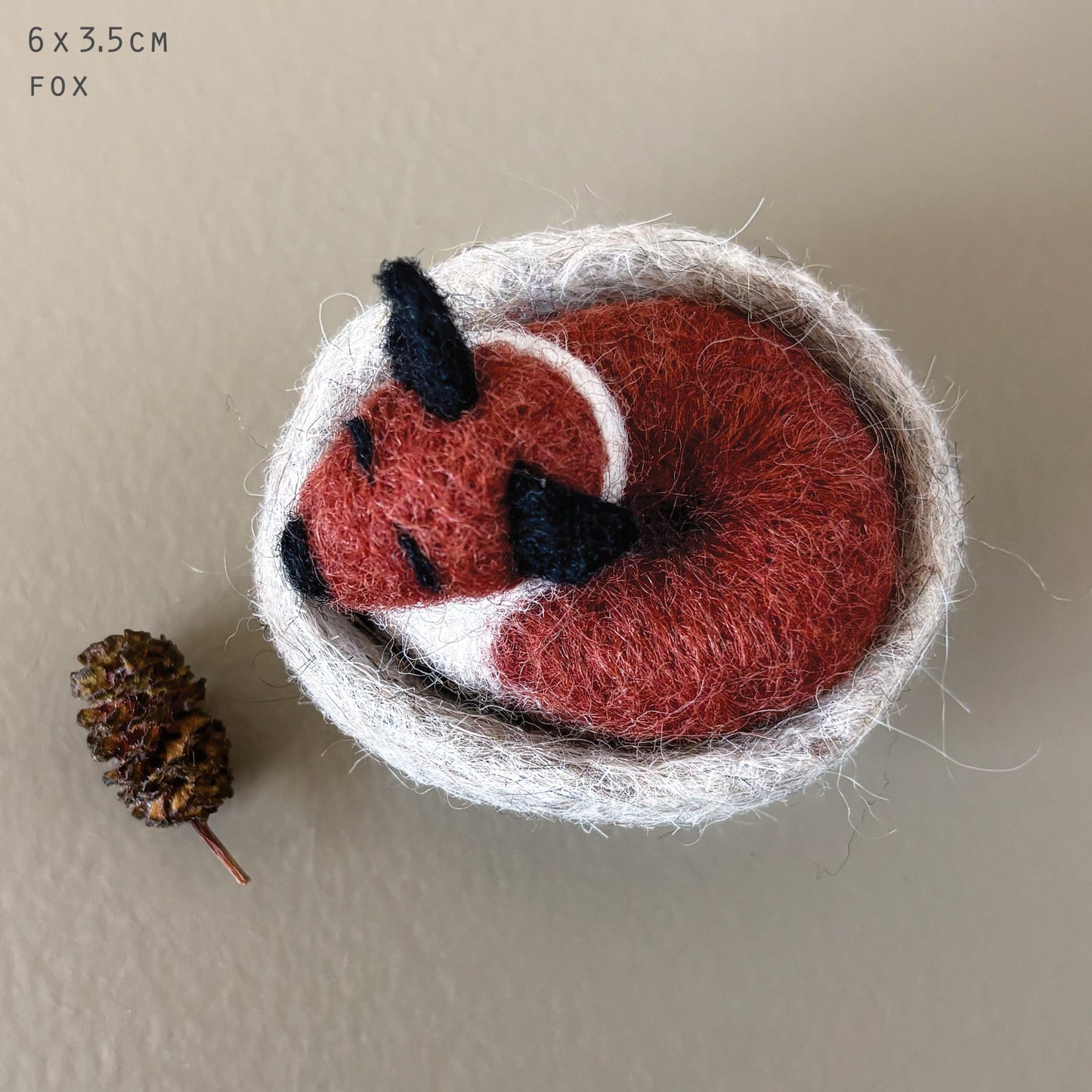 Sleeping Fox Needle Felted
