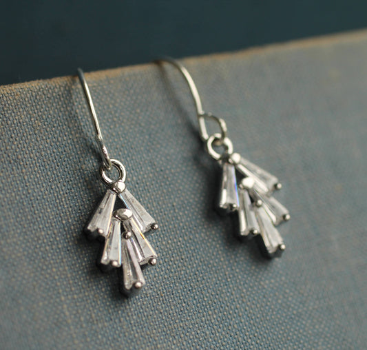 Silver Art Deco Crystal Earrings