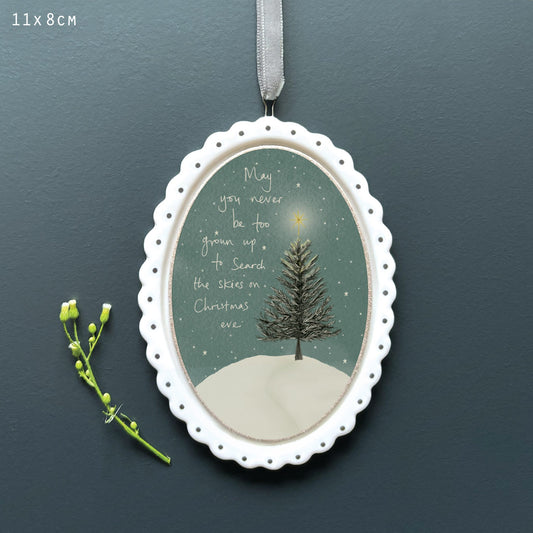 May You Never Be Too Grown Up Scallop Oval Frame