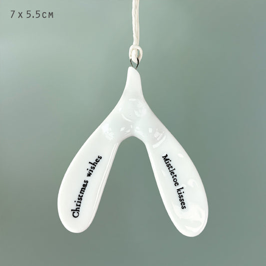 Christmas Wishes Porcelain Mistletoe