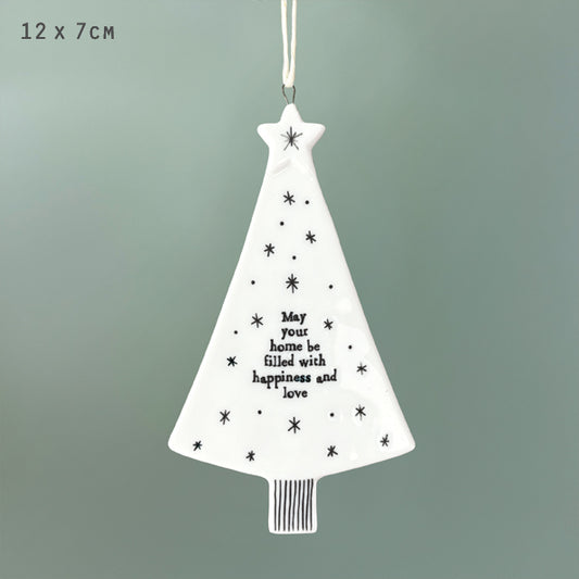 Tree/ Home Filled With Happiness Porcelain Hanger