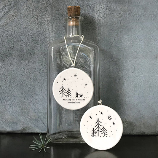 Winter Wonderland Flat Porcelain Bauble