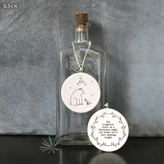 Brightest Stars Flat Porcelain Bauble