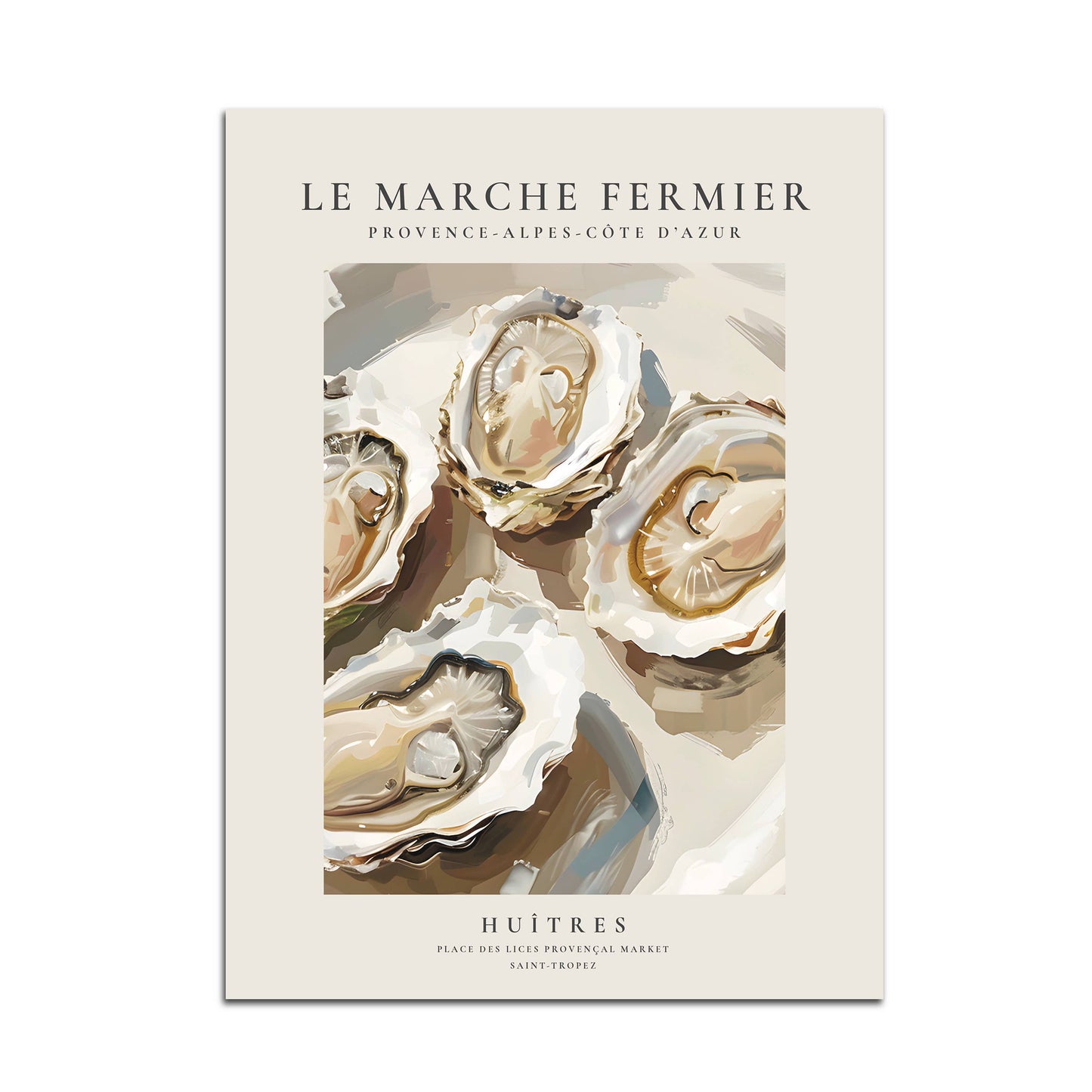 Farmer's Market, Oysters, Art Print