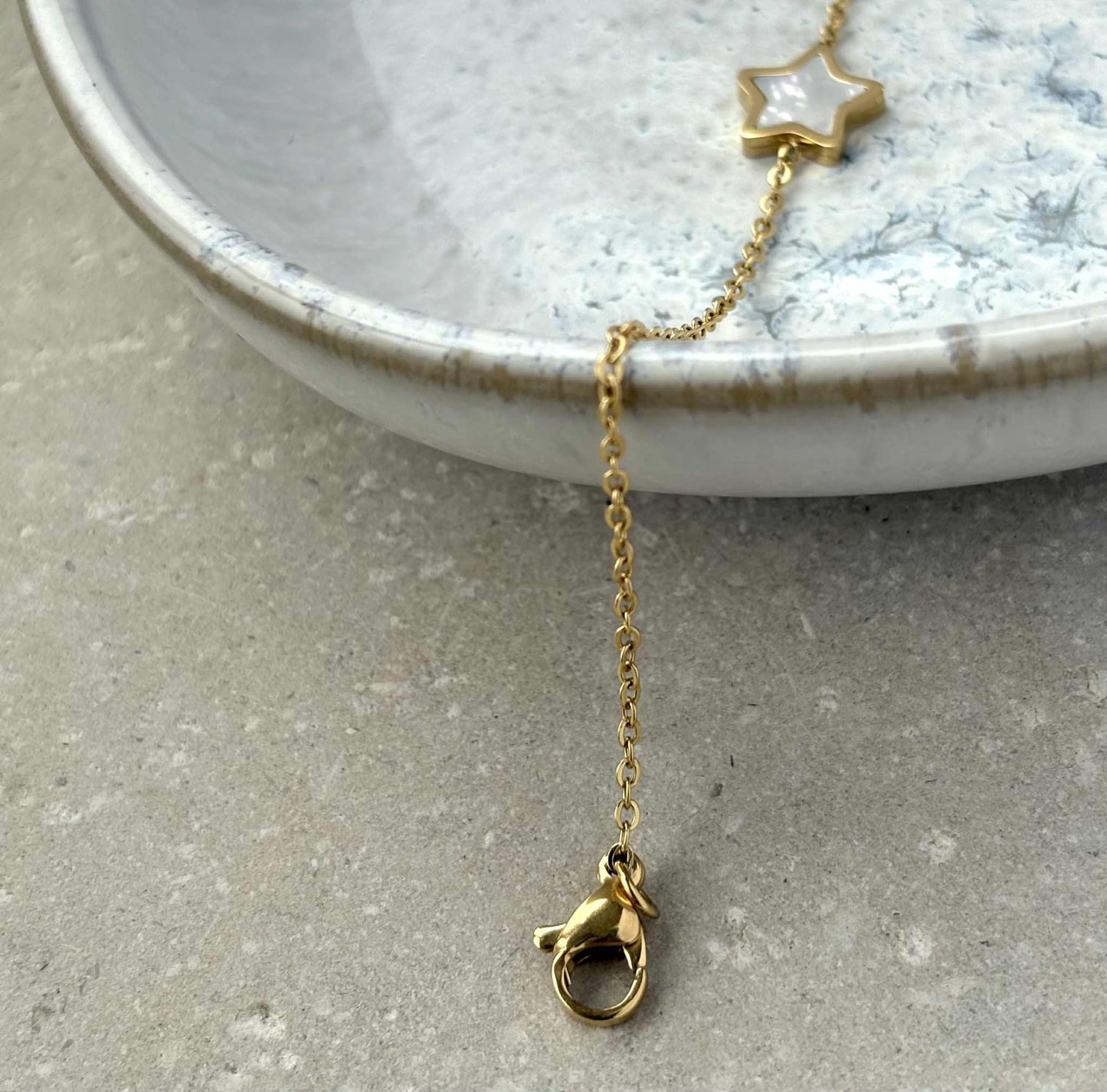 Tarnish Resistant Pearlescent Star Bracelet