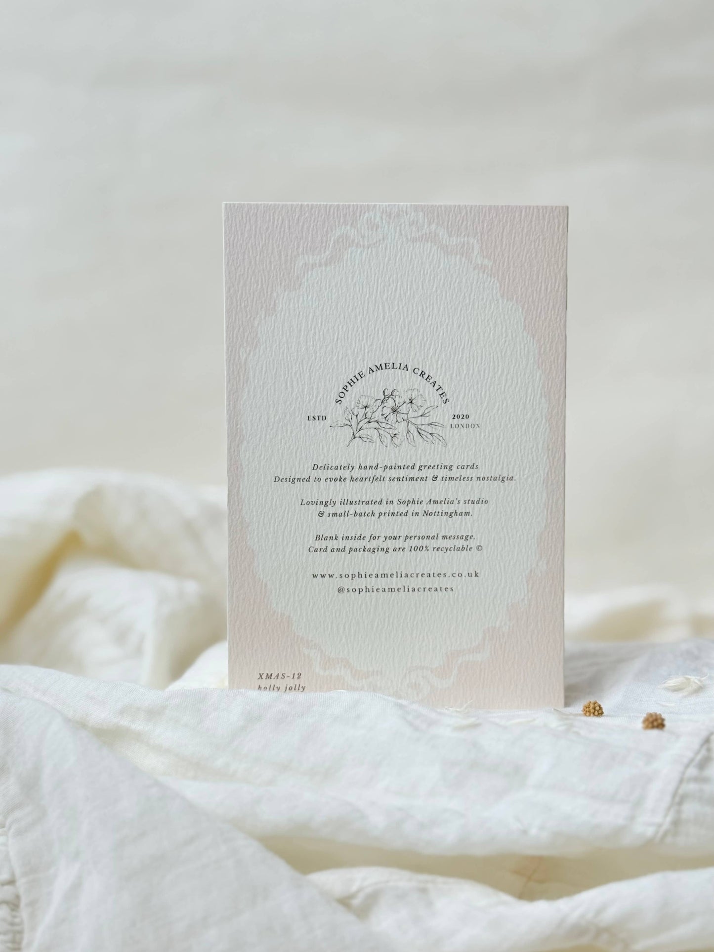 Holly Jolly Hand Finished Glitter on Card