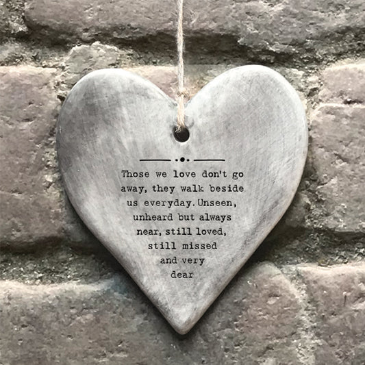 Those We Love Don’t Go Rustic Hanging Heart