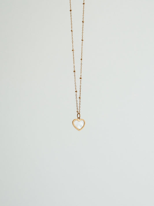 Mother of Pearl Heart Pendant Necklace