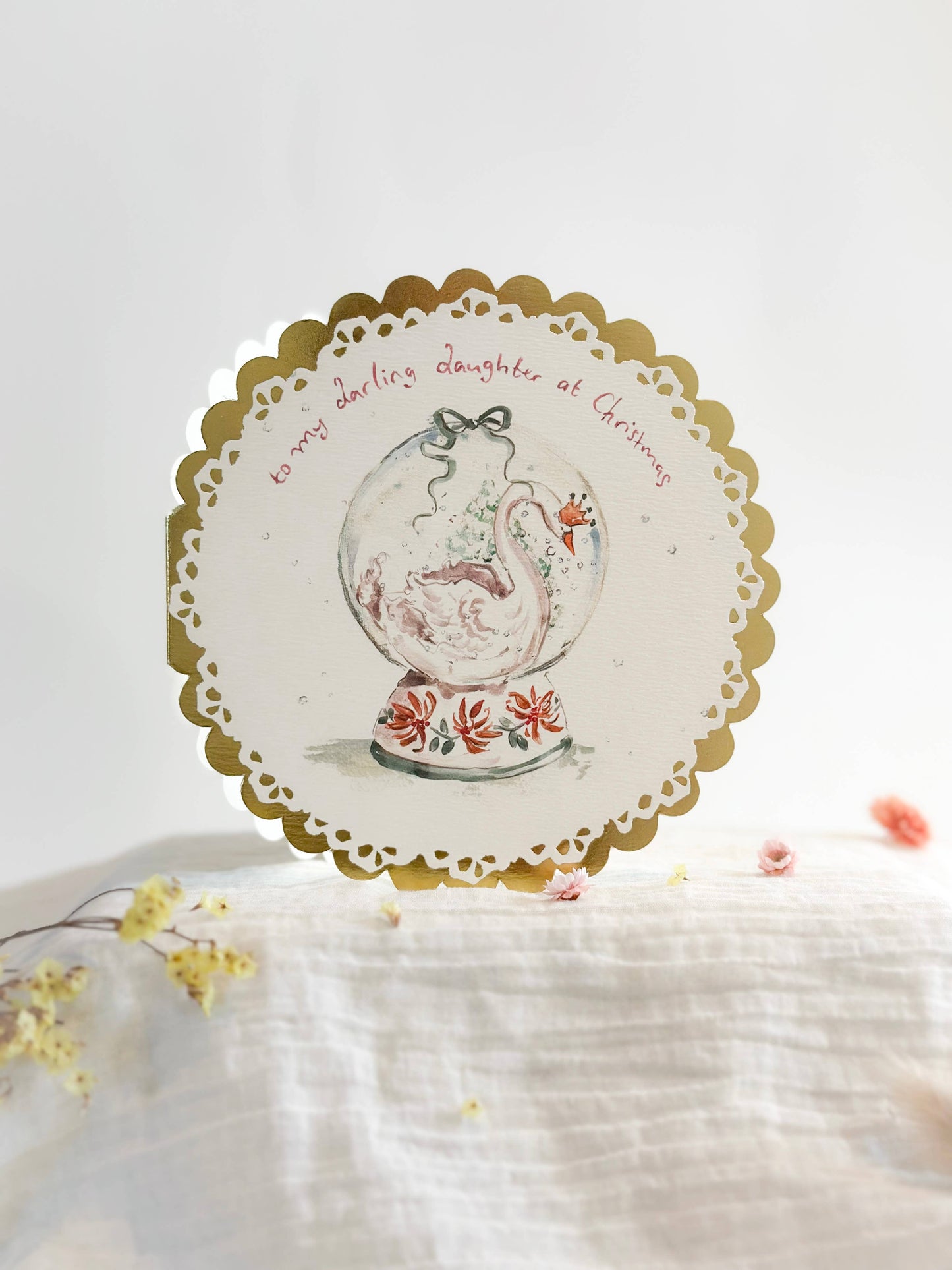 Darling Daughter at Christmas Circular Gold Card