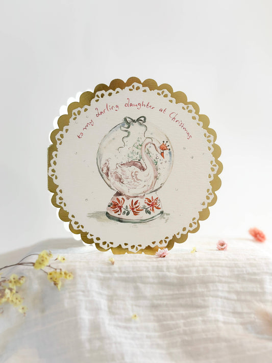 Darling Daughter at Christmas Circular Gold Card