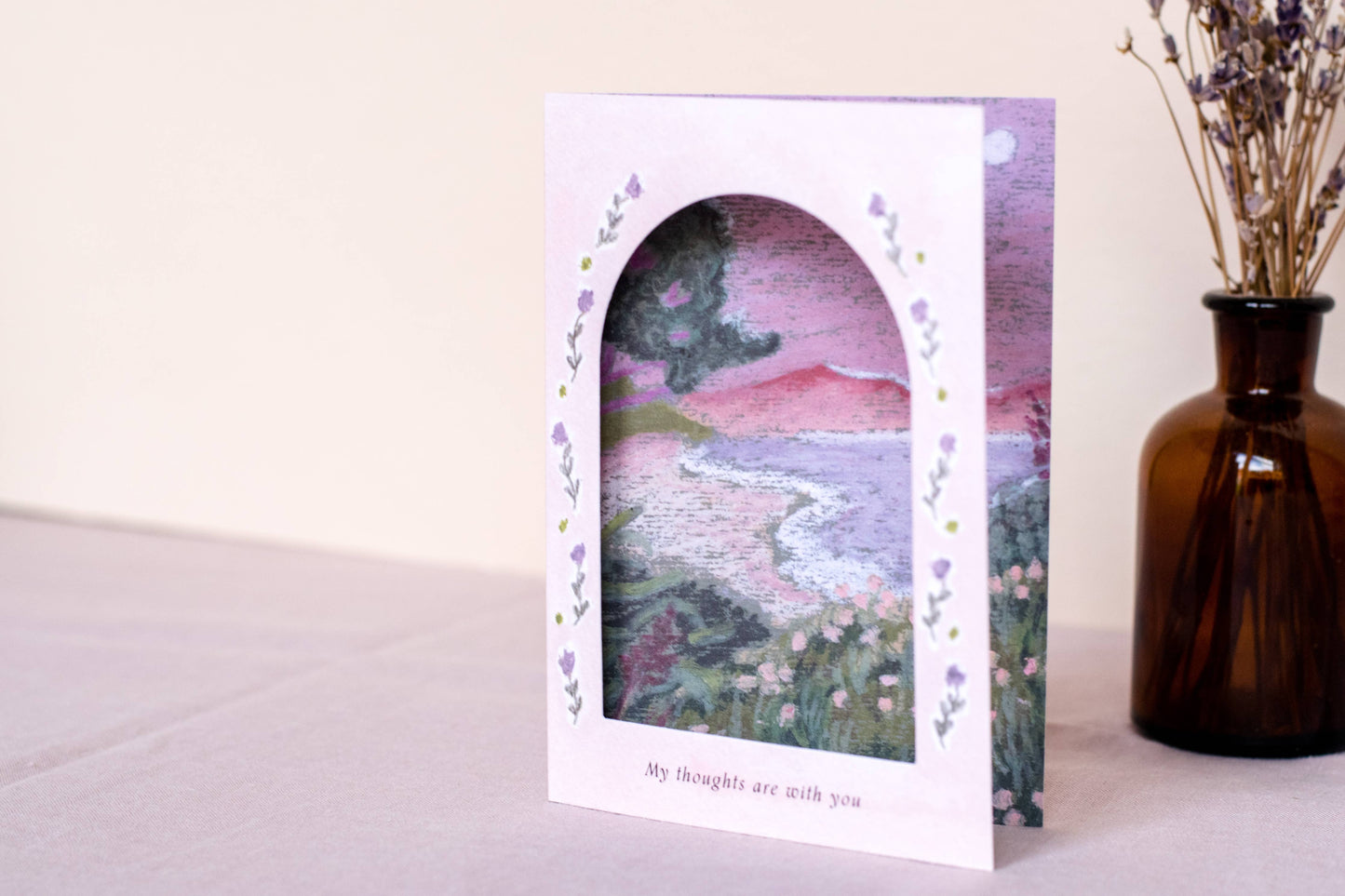 Thinking of you Arch Window Sympathy Card