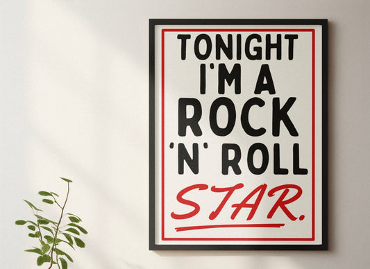 Rock ‘n’ Roll Star Retro Style Print