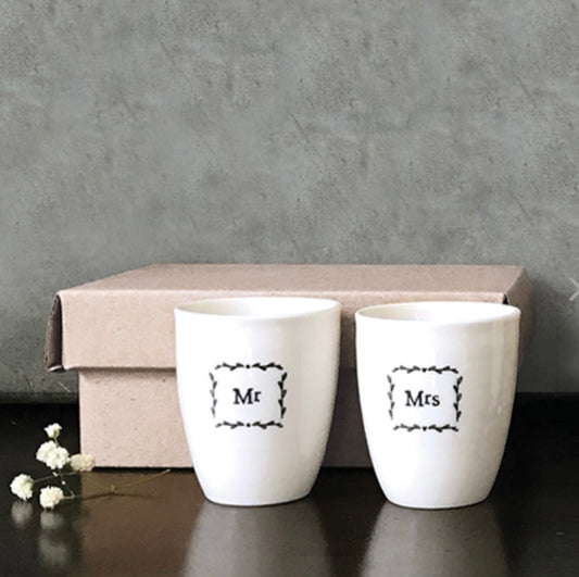 Mr & Mrs Egg cup set