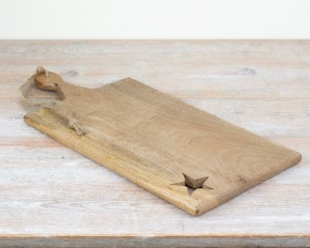 WOOD STAR CUT OUT CHOPPING BOARD, 49CM