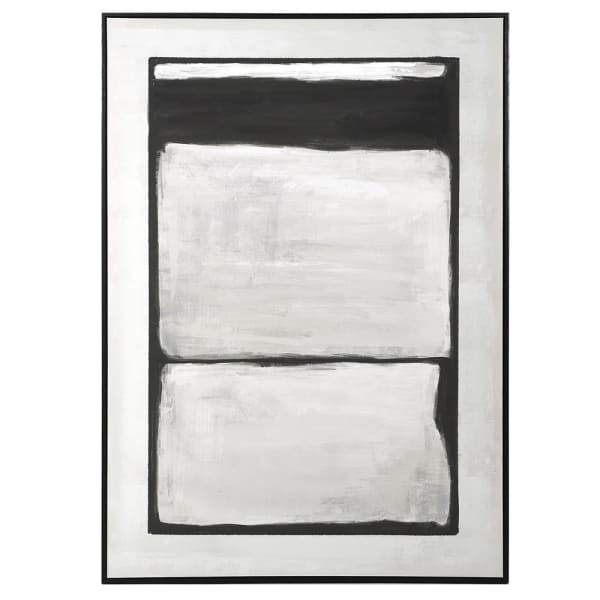 Grey and Black Abstract Block Canvas