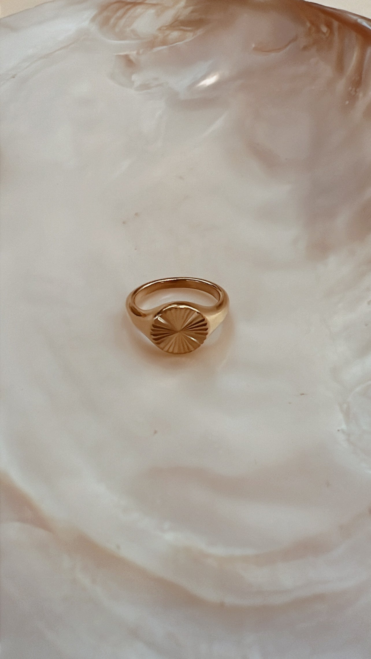 18K Gold Plated Sunburst Ring