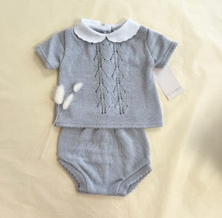 Silver Grey Knitted Top and Bloomers