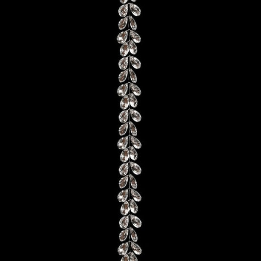 Silver Beaded Laurel Leaf Garland