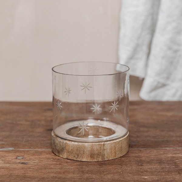 Star Etched Candle Holder