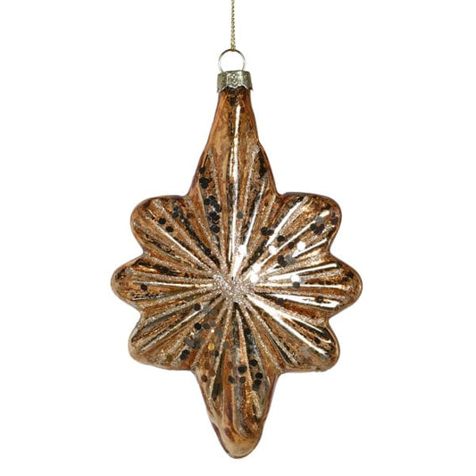 Bronzed Glitter Hope Star Bauble