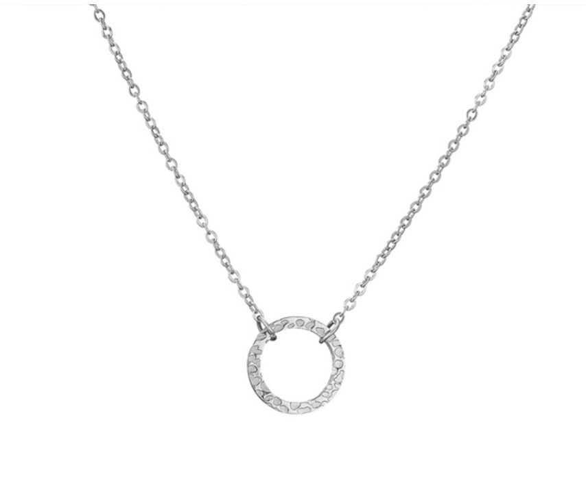 Silver Hammered Necklace