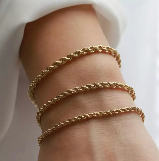 14K Gold Plated Twisted Bracelet
