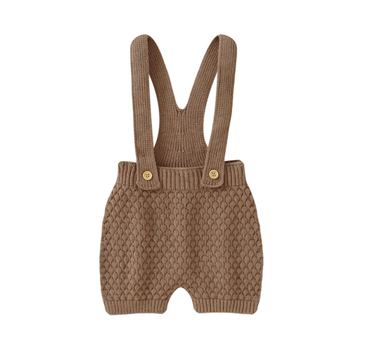 Brown Knit Dungarees